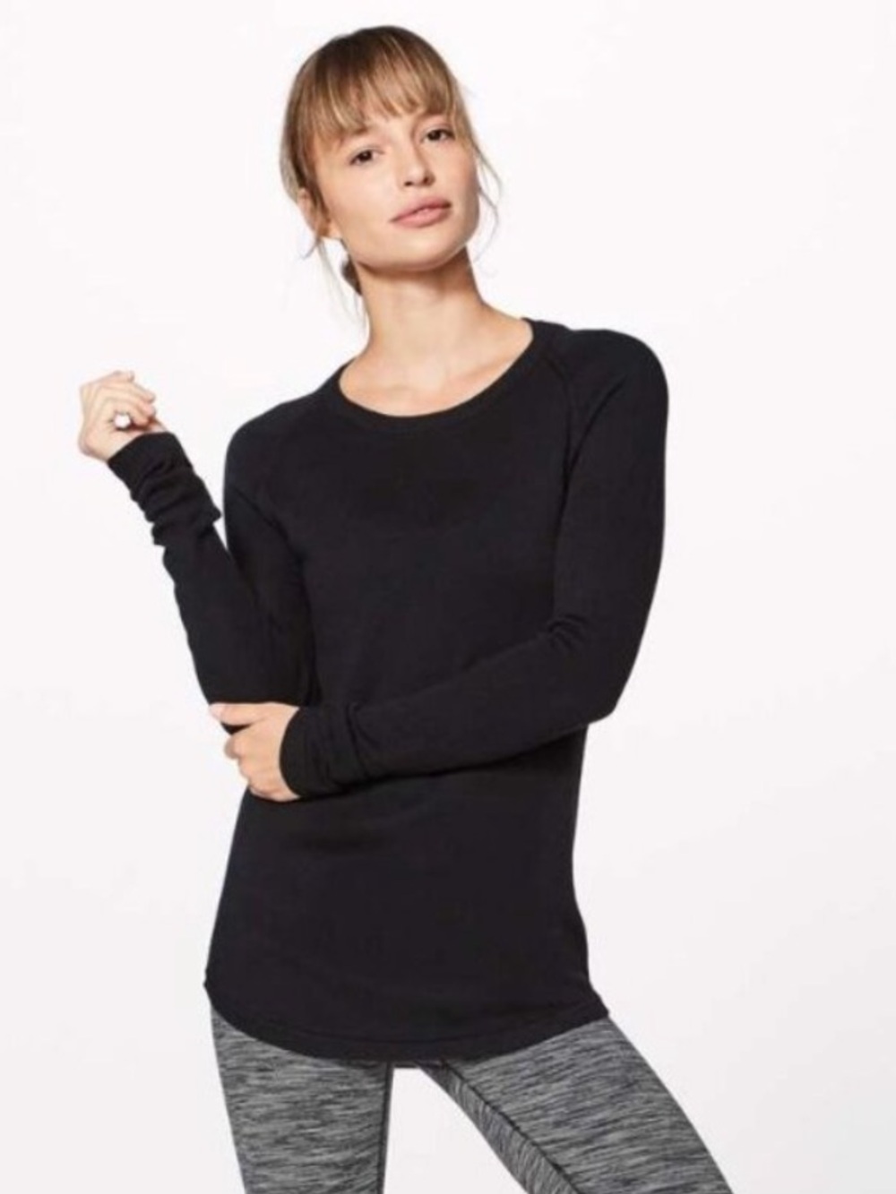 Lululemon Black Merino Wool Knit Sweater